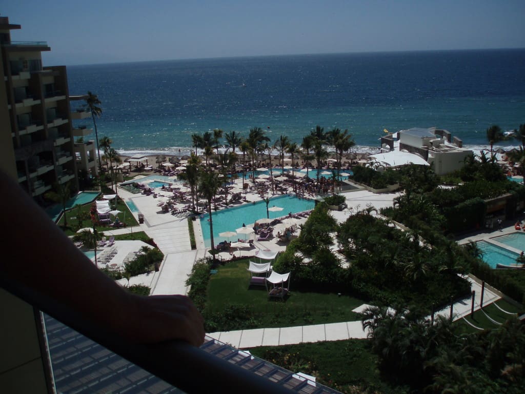 Pool on left Secrets Vallarta Bay